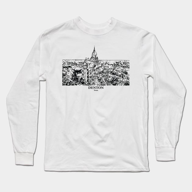 Denton - Texas Long Sleeve T-Shirt by Lakeric